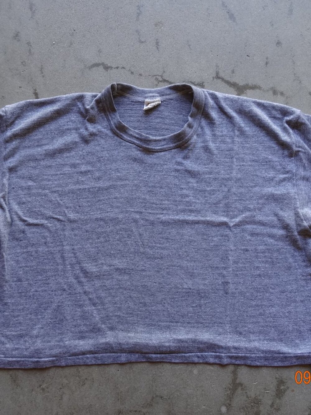 Vintage 70's Russell Athletic Grey Cropped Shirt mens xl gold label